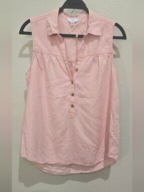 Time and Tru Light Pink Sleeveless Gathered-Back Camisole